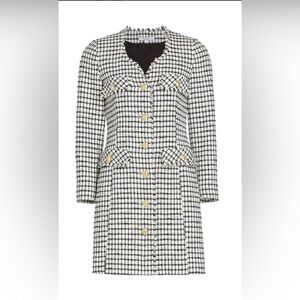 DEREK LAM 10 CROSBY Constance Tweed Wool Blend Longline Jacket